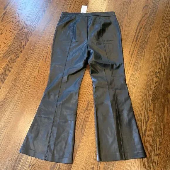 NEW ELOQUII Women's Black Faux‎ Leather Flare Leg Pants Sz 14 NWT - Picture 9 of 11